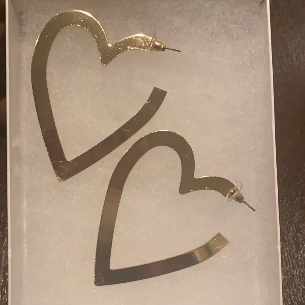 Charming Charlie, Heart-shaped, gold hoops.